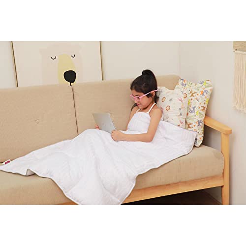 ZPECC Toddler Comforter 39x47 White Stripe Hypoallergenic Blanket Quilt