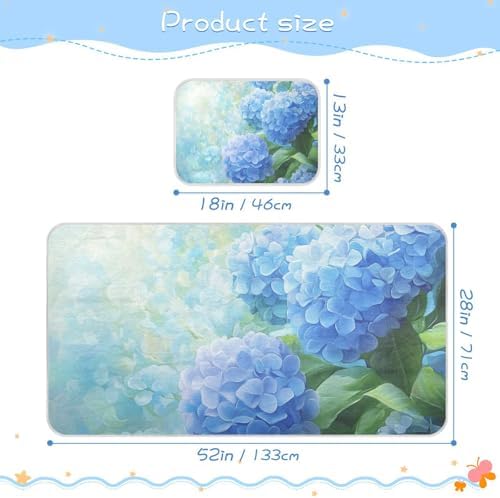 Blue Hydrangea Motto Cooling Baby Mattress Topper 28x52