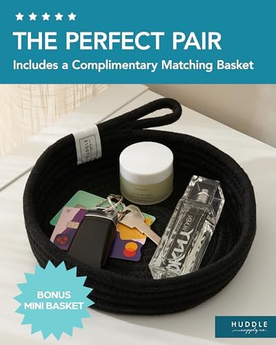 Huddle Supply Co Large Woven Rope Storage Basket 2PCs