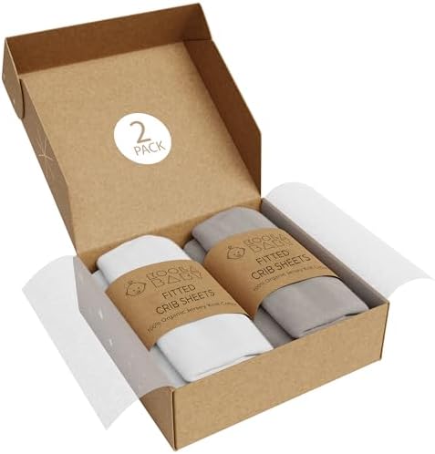 KoolerThings Organic Cotton Crib Sheets 2 Pack
