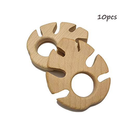 Alenybeby 10pcs Natural Wooden Teething Toys Animal Set