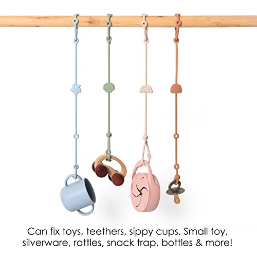 Andy Bear Baby Toy Safety Straps - Dusty Blue