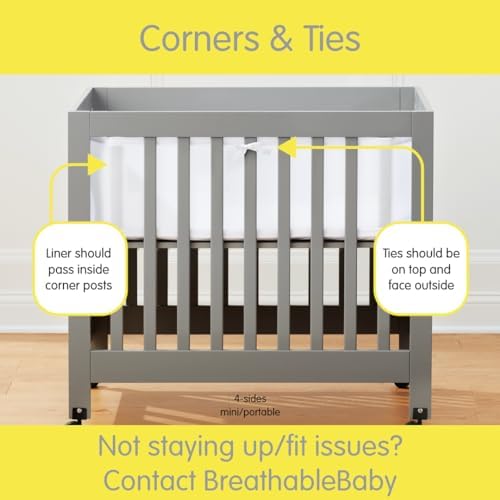 Mini Crib Breathable Mesh Liner by BreathableBaby