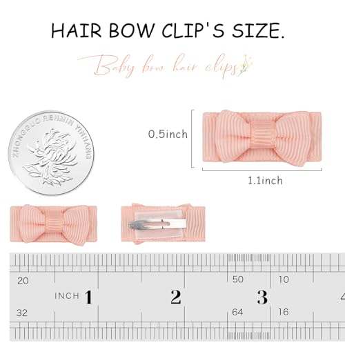 CLLOT 60Pcs 12 Inch Tiny Baby Bows Clips