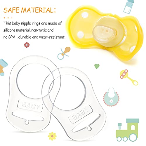 Patelai 15-Pack Transparent Silicone Pacifier Clips Holder
