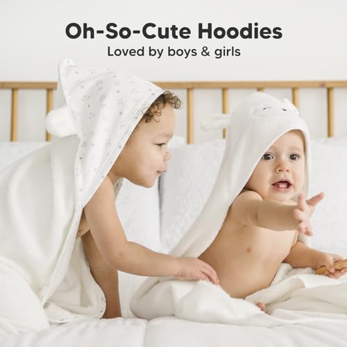 KeaBabies Hooded Baby Towel - Bamboo Viscose 35x35 Soft Absorbent