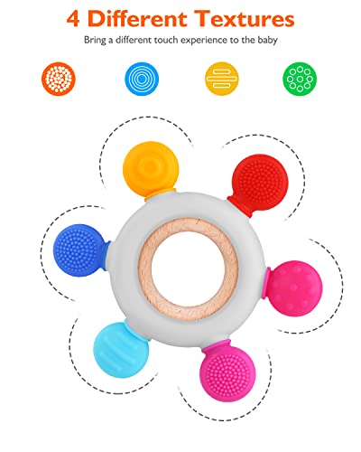 Akolik Teething Ring for Babies BPA Free Silicone Teethers