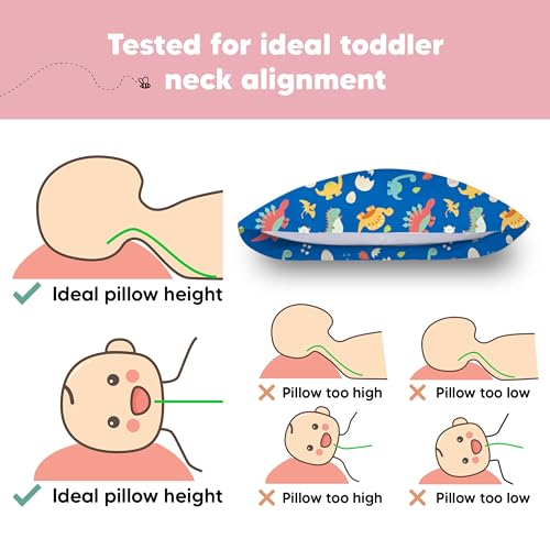 KeaBabies Toddler Pillow - 13x18 DinoWorld Organic Cotton