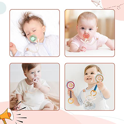 Symbolife Rainbow Wooden Pacifier Clip Holder
