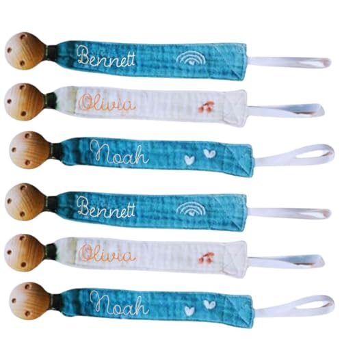 Handmade Pacifier Clip with Embroidery for Baby