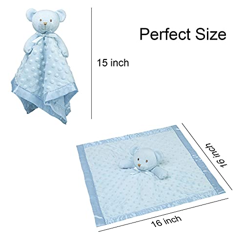 Pro Goleem 16 Inch Soft Blue Teddy Bear Lovey Blanket