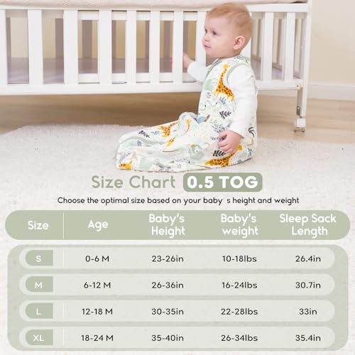 Yoofoss Baby Sleep Sack 6-12 Months 100 Cotton 05 TOG