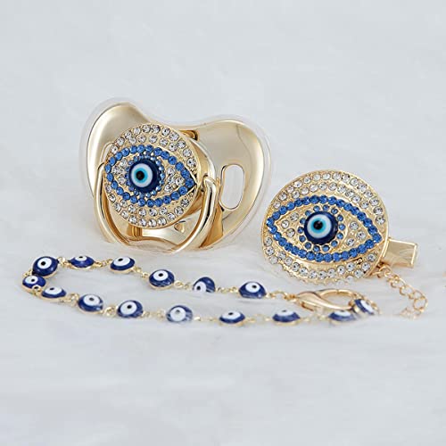 MIYOCAR BPA Free Pacifier Clip Set with Gold Silver Design