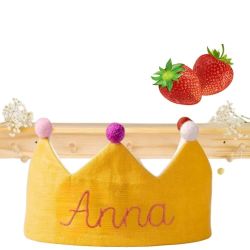 Handmade Mustard Birthday Crown with Name