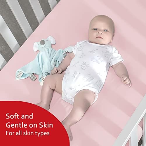 Moonsea Crib Sheets for Girls 4 Pack Pink