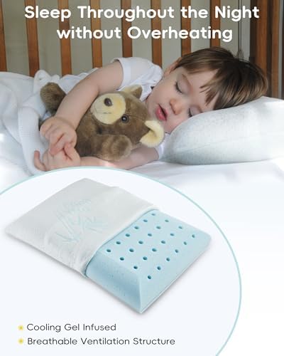 Adjustable Memory Foam Toddler Pillow for 2 Years Up