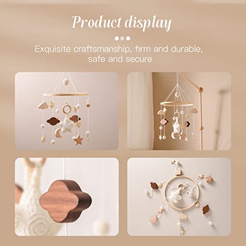 Gender Neutral Baby Crib Mobile Boho Stars Clouds Decor