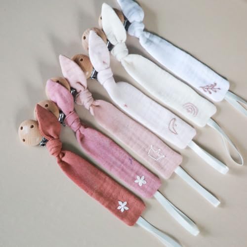 Handmade Baby Pacifier Clips with Personalized Names