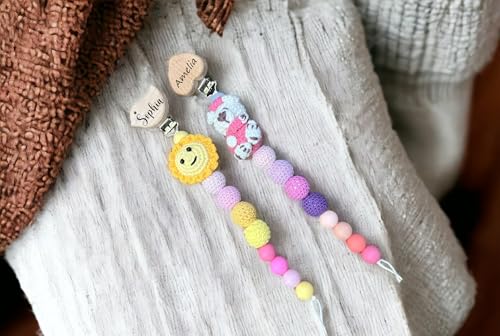 Handmade Custom Crochet Pacifier Clip for Boys and Girls