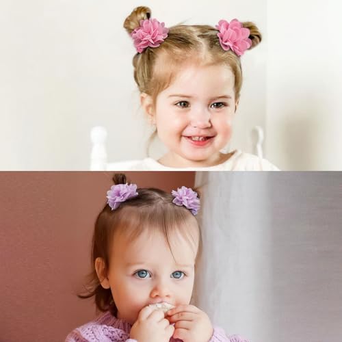DED 40PCS 2 Chiffon Flower Hair Clips for Baby Girls