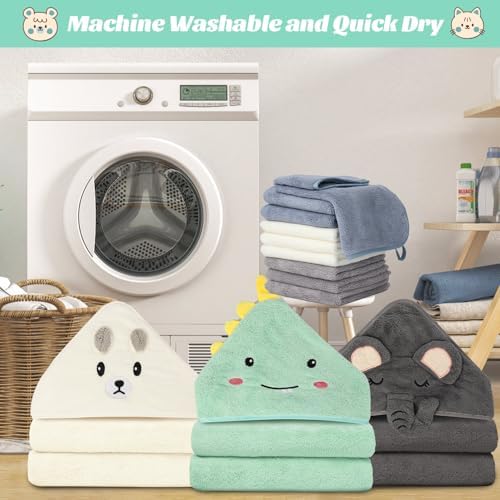 Sublaga 31x31 Inch Baby Hooded Towels Set 12Pcs