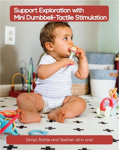 BaBeloved Mini Dumbbell Teething Toy for Babies 0-12 Months