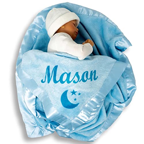 Custom Catch Personalized Baby Blanket for Boys - Blue 1