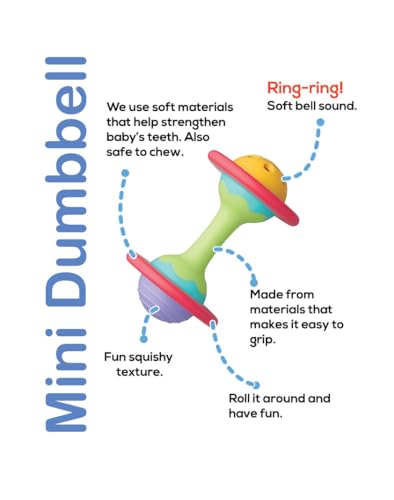 BaBeloved Mini Dumbbell Teething Toy for Babies 0-12 Months