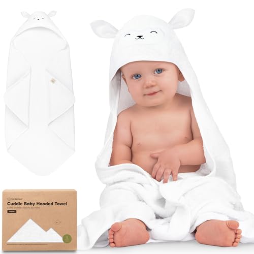 KeaBabies Hooded Baby Towel - Bamboo Viscose 35x35 Soft Absorbent