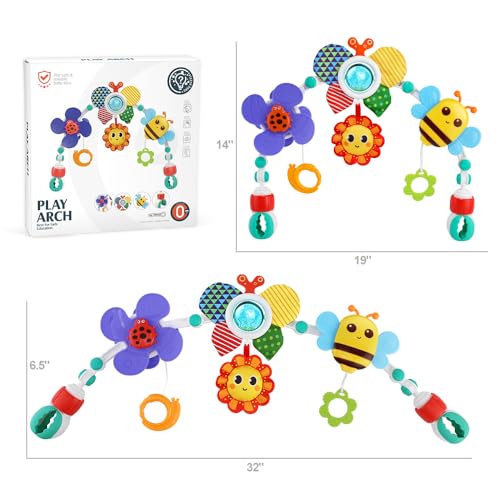 Baby Stroller Arch Toys with Sensory Play and Hanging Accessories