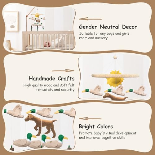 Teeloray Duck Hunting Baby Crib Mobile for Boys Girls