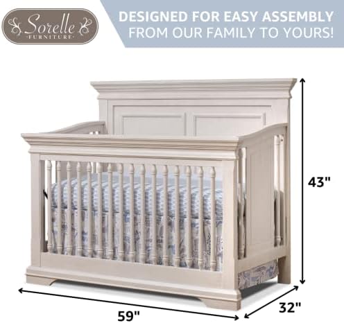Sorelle Portofino Crib 4-In-1 Convertible Brushed Ivory