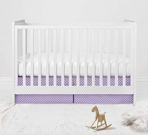 Bacati Mix N Match Pin Dots Crib Bed Skirt Lilac