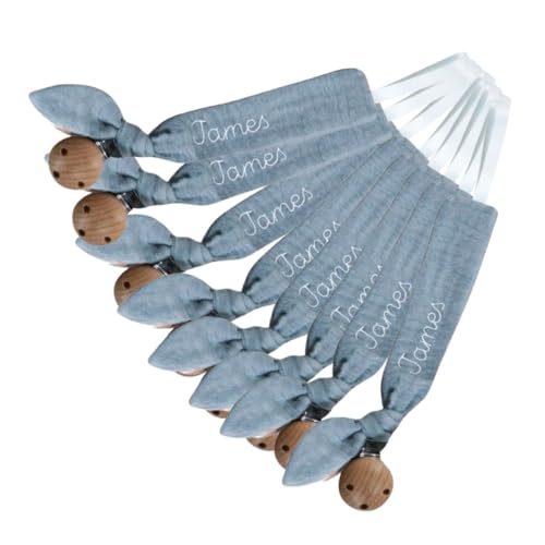 Personalized Grey Pacifier Clip with Embroidery