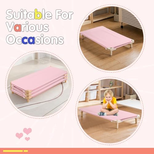 RowinsyDD 2 Pcs Pink Microfiber Cot Sheets 23x51