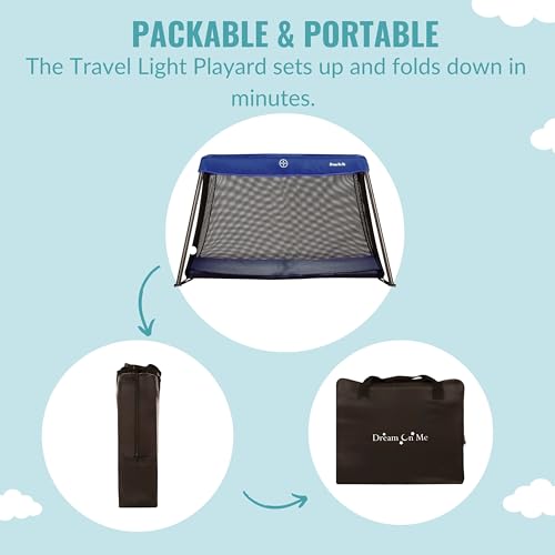 Dream On Me Travel Light Playard with Mattress Pad