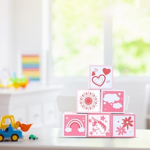 PEUTIER 6pcs Boho Wooden Square Wall Decor