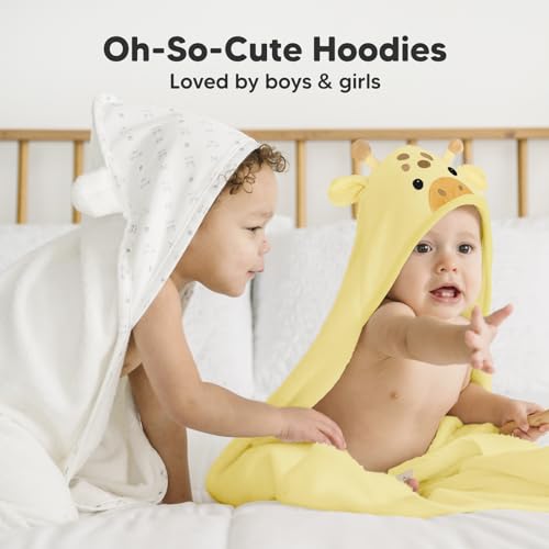 KeaBabies Hooded Baby Towel - Bamboo Viscose Giraffe Design