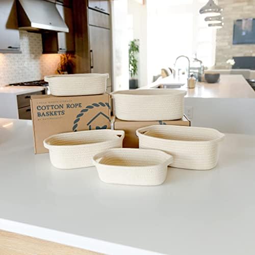 NaturalCozy 5-Piece Rectangle Storage Basket Set