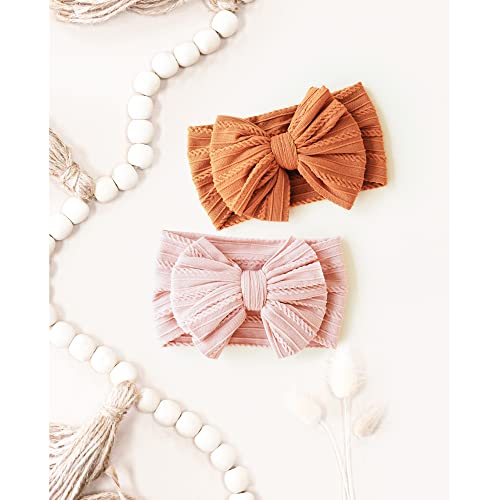Niceye Soft Stretchy Nylon Baby Headbands with Bows - Pack of 6 1