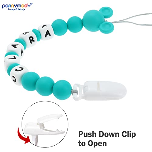 Panny Mody Pacifier Clip with Name and Mouse Head Design