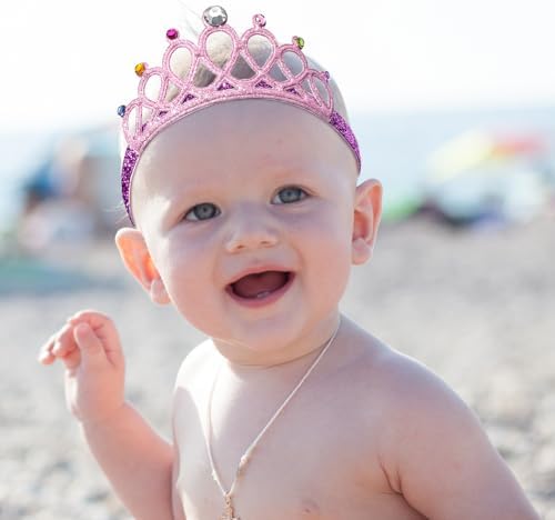 DANMY Baby Girl Elastic Headband with Rhinestones and Glitter 1