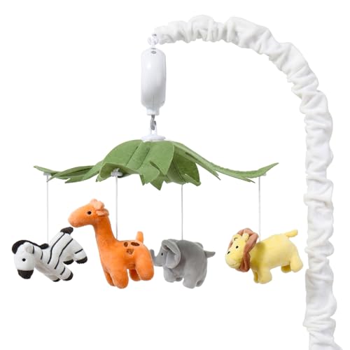 The Peanutshell Crib Mobile - Musical Safari Animals with 12 Lullabies