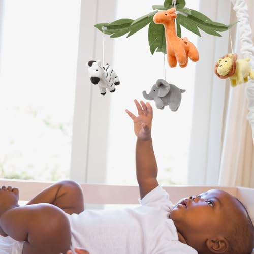 The Peanutshell Crib Mobile - Musical Safari Animals with 12 Lullabies