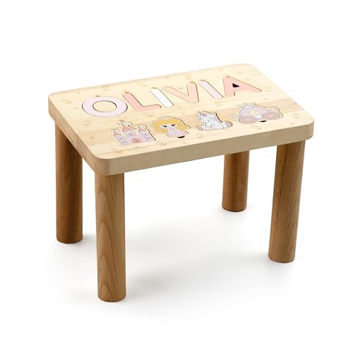 Custom Name Wooden Stool Birthday Gift Montessori