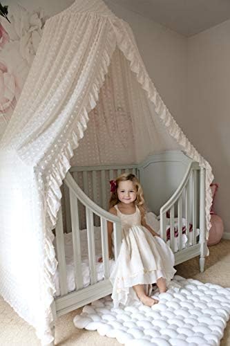 Wonder Space Kids Bed Canopy with Pom Pom - Beige