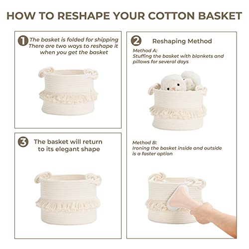 CherryNow Cotton Rope Decorative Hamper with Tassels