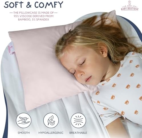 Konas Perfect Pink Toddler Pillow - 13x18 Inch - Ages 2-3