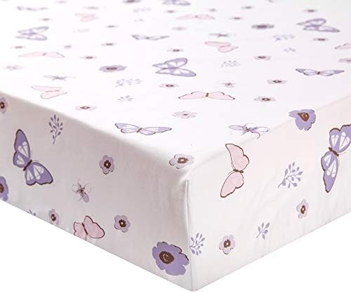 La Premura 3-Piece Purple Butterfly Crib Bedding Set for Girls