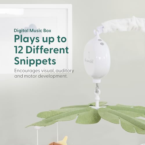 The Peanutshell Crib Mobile - Musical Safari Animals with 12 Lullabies
